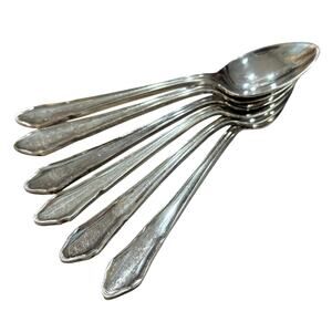Sheffield England Silver Demitasse Spoons (6) hallmark Postons Lonsdaleplate